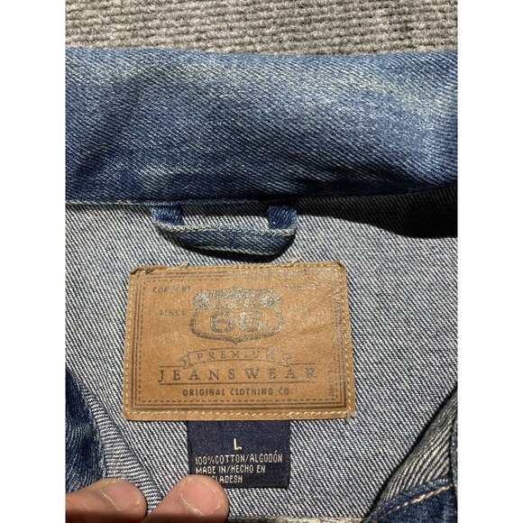 Route 66 Denim Jacket Women’s Size Large Blue Long Sleeve Button Up - Picture 2 of 9